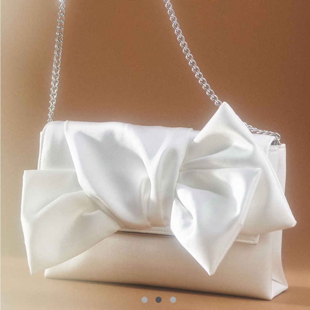 Badgley Mischka Clutch with removable 22” silver chain